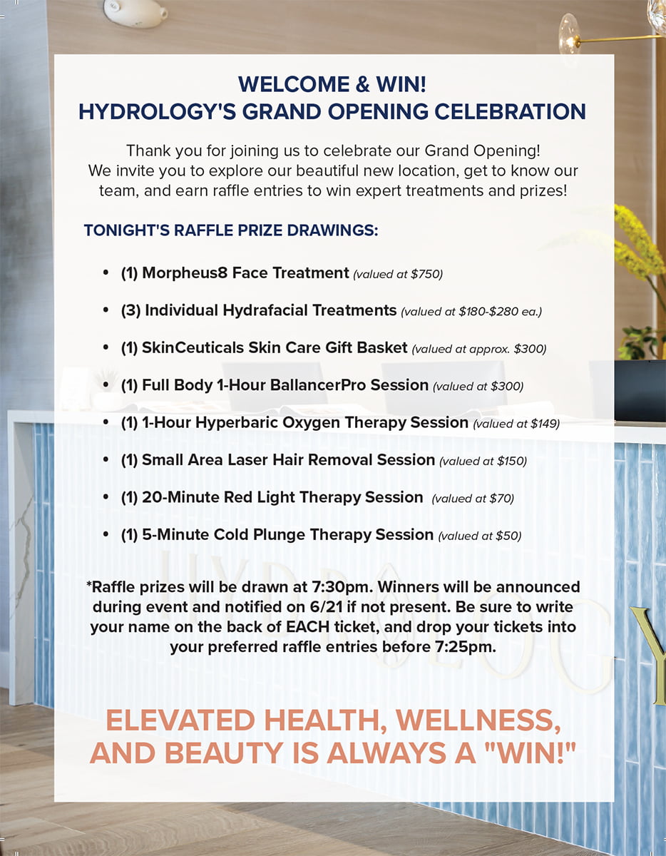 Hydrology Wellness Grand Opening Passport Booklet